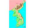 Векторная картинка Физическая карта Кореи (северной)