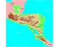 Векторная картинка Физическая карта Коста-Рики
