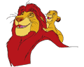 Векторная картинка Король лев - Муфаса и Симба №3