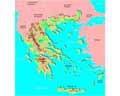 Векторная картинка Физическая карта Греции