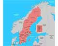 Векторная картинка Административная карта Швеции