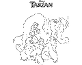 Векторная картинка Раскраска Тарзан №3