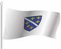 Векторная картинка Развевающийся флаг Боснии и Герцеговины