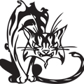 Векторная картинка Татуировки кошки, коты #5
