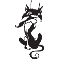 Векторный клипарт - Татуировки кошки, коты #7