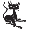 Векторная картинка Татуировки кошки, коты #12
