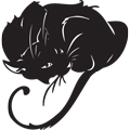 Векторная картинка Татуировки кошки, коты #16