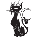 Векторная картинка Татуировки кошки, коты #21