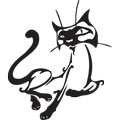 Векторная картинка Татуировки кошки, коты #22