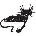 Векторная картинка Татуировки кошки, коты #26