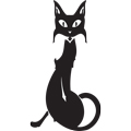 Векторная картинка Татуировки кошки, коты #29
