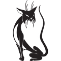 Векторная картинка Татуировки кошки, коты #39