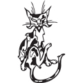 Векторная картинка Татуировки кошки, коты #40