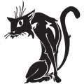 Векторная картинка Татуировки кошки, коты #42