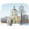 Векторная картинка Церковь Владимирской иконы #2