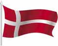Векторная картинка Развевающийся флаг Дании
