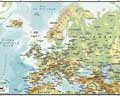 Векторная картинка Физическая карта Европы