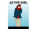 Векторная картинка Active Girl №22