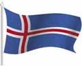 Векторная картинка Развевающийся флаг Исландии